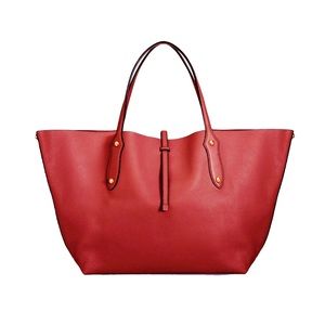 Annabel Ingall Large Red Italian Pebble Leather Tote
